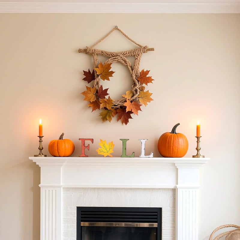 AinDen Fall Thanksgiving Decorations for Home, 4 Pcs Wooden Table Decor, Vintage Farmhouse Autumn Harvest Signs for Mantel, Shelf, Tiered Tray, Kitchen Tabletop, Entryway - Image 4